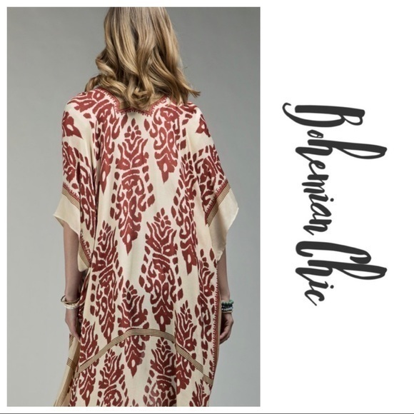 REGGIE-Printed Kimono With Pom Detail - Picture 10 of 12
